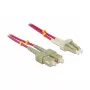 Cabo de fibra ótica DELOCK LC–SC 5 m, multimodo 50 µm, duplex integral, violeta