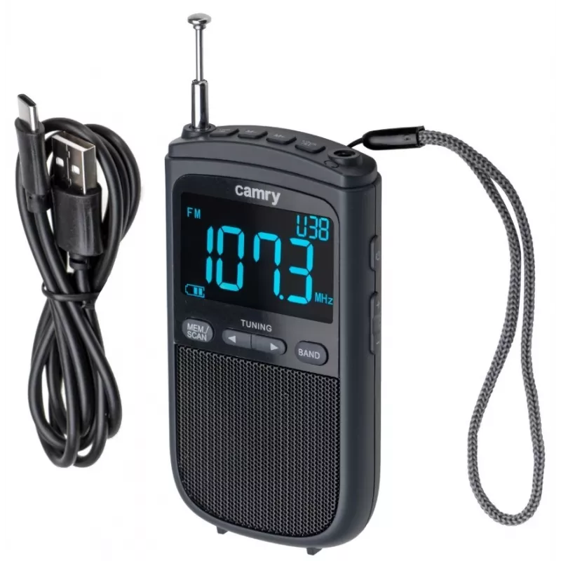 Camry | Mini rádio portátil | CR 1905 | Função despertador | Preto