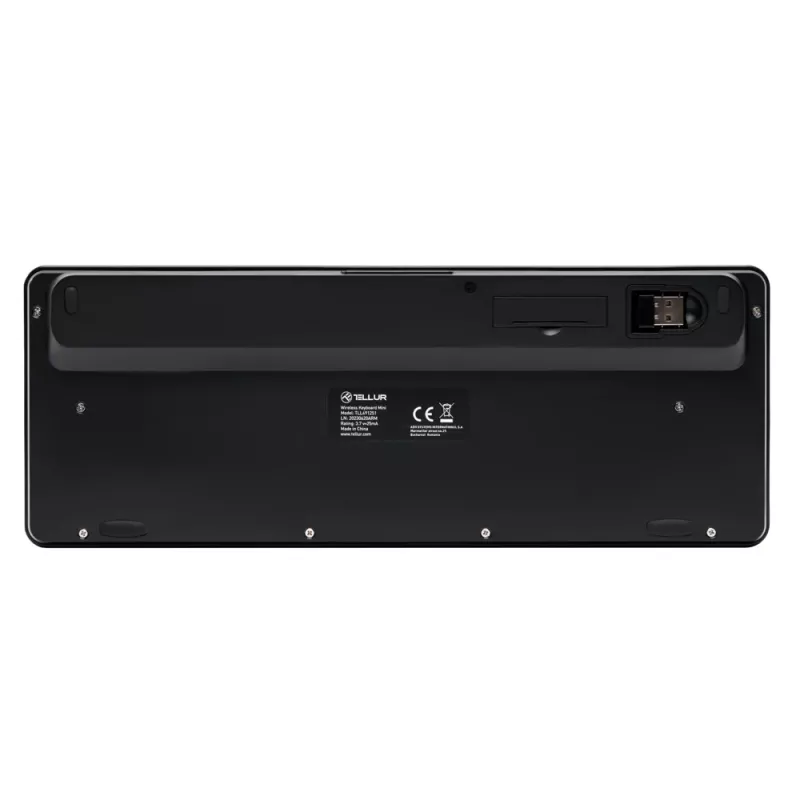 Mini teclado sem fios Tellur TLL491251 preto design compacto, layout portátil