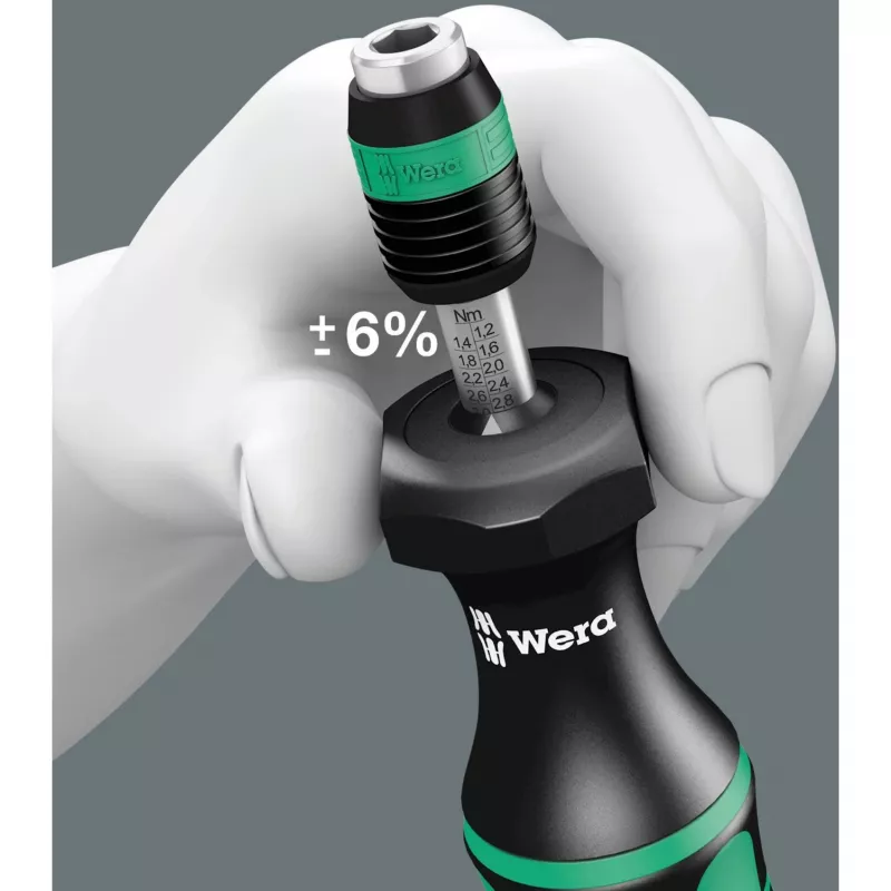 Chave de fendas dinamométrica 7441, chave dinamométrica preto/verde, para bits de 1/4