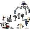 LEGO Star Wars Clone Trooper e Battle Droid Battle Pack Brinquedo de construção para crianças com veículo Speeder Bike, 4 minifiguras e 5 figuras, presente para rapazes