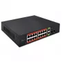 Switch de rede QOLTEC 52292 — Gigabit Ethernet PoE, 16x RJ45, 2x RJ45 uplink, 2x SFP