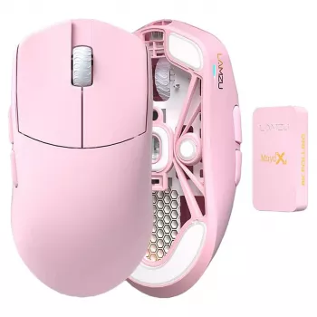 Rato Lamzu MAYA X 8K rato gaming sem fios rosa claro USB