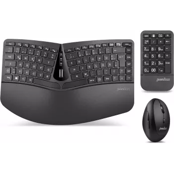 Perixx PERIDUO-606A teclado e rato com RF wireless alemão preto (PERIDUO-606A DE)