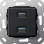 Módulo GIRA USB 568410 3,0 A 2 tomadas cobre preto m (568410)