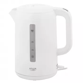 Chaleira elétrica Adler | AD 1386 | Elétrica | 1850 W | 2,2 L | Plástico | Base rotativa 360° | Branco