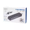 Hub USB 3.2 Gen 1, 7 portas com interruptor ligar/desligar, preto
