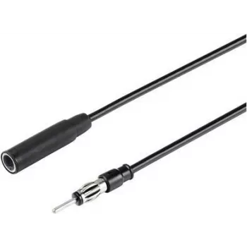 Renkforce 1 m cabo de extensão de antena de veículo jack 3,5 mm ficha preto RF-5087926 (RF-5087926)