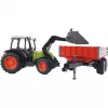 Trator de brinquedo Bruder Claas Nectis 267 F com atrelado basculante