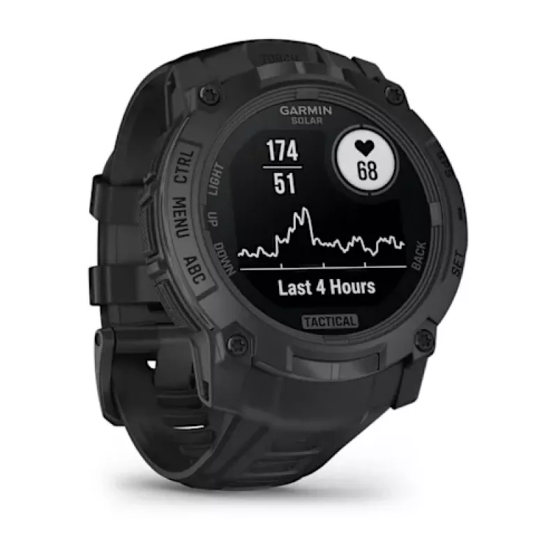 Garmin Instinct 3 Solar Tactical Edition 50 mm relógio inteligente, preto, bracelete de silicone