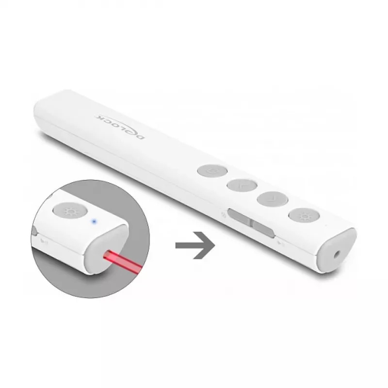 DeLOCK apresentador laser USB branco sem fios com recetor USB RF Nano