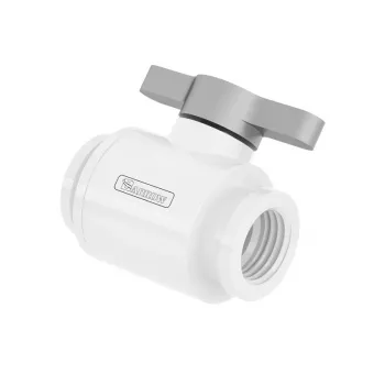 Válvula de esfera Barrow 10 mm G1/4 polegadas TLQFS-V1 w s – 10 mm, conexão G1/4 polegadas, branco-prateado