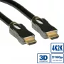 ROLINE HDMI Ultra HD with Ethernet - cabo HDMI com Ethernet - HDMI (M) para HDMI (M) - 20 m - isolamento duplo - preto - suporte 4K (11.04.5687