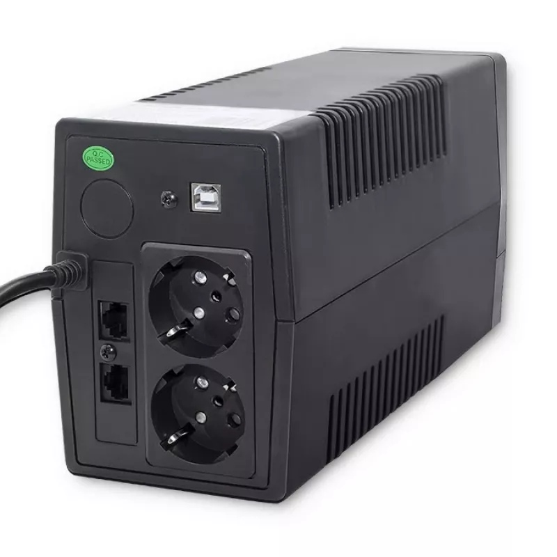UPS Qoltec Monolith Dupla conversão Online 0,65 kVA 360 W 2 tomadas AC