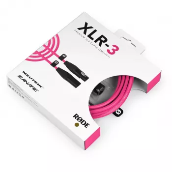 Cabo de áudio RØDE XLR3M-P, 3 m, XLR, rosa