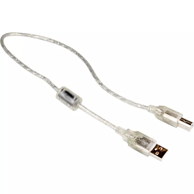 Delock 82057 cabo USB 2.0 Type-A macho para Type-B macho, 0,5 m, transparente
