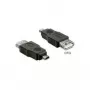 Delock 65399 Adaptador OTG de Mini-USB Type B (macho) para USB Type A (fêmea), preto