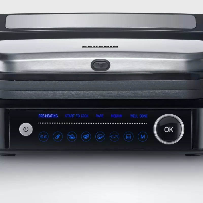 Grelhador de contacto SEVINI Pro, KG 2395 (prateado/preto, 1.800 Watt)