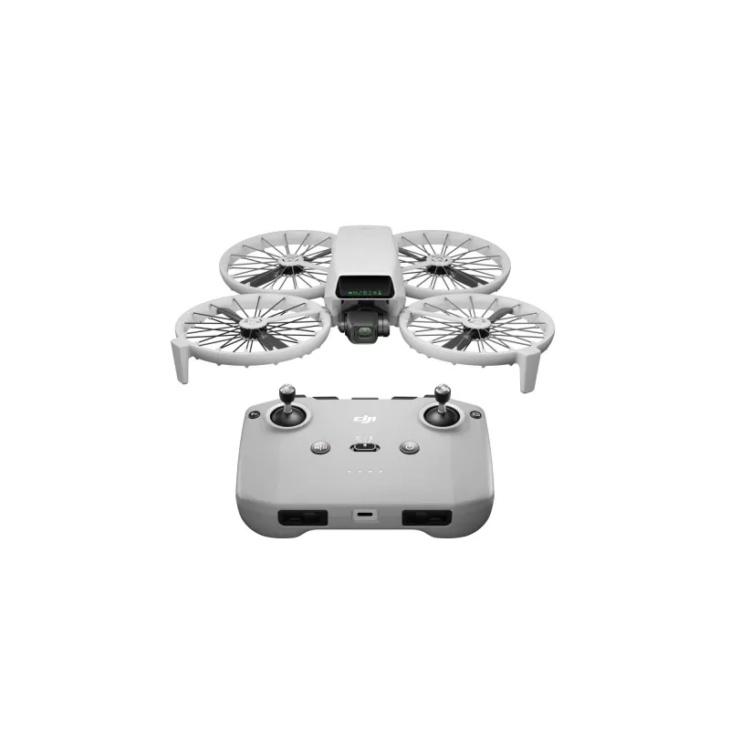 Drone DJI Flip com 4 rotores, câmara de 48 MP, vídeo 3840×2160, bateria 3110 mAh, preto/branco