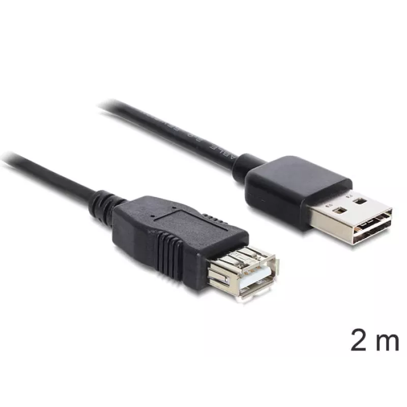 Cabo USB DeLOCK EASY-USB 2.0-A 2m preto