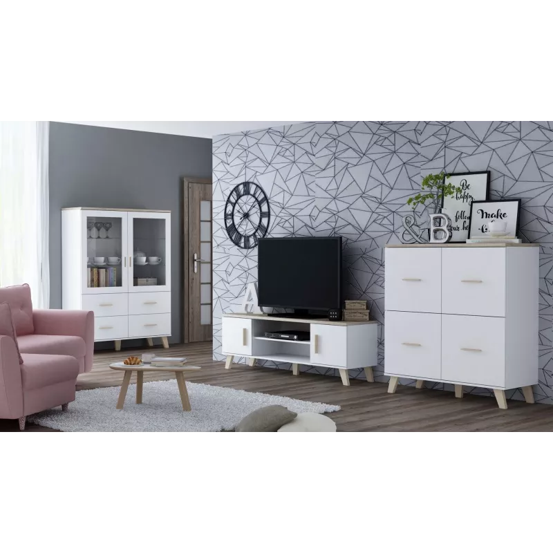 Suporte de TV Cama LOTTA 160 2D2K branco/sonoma