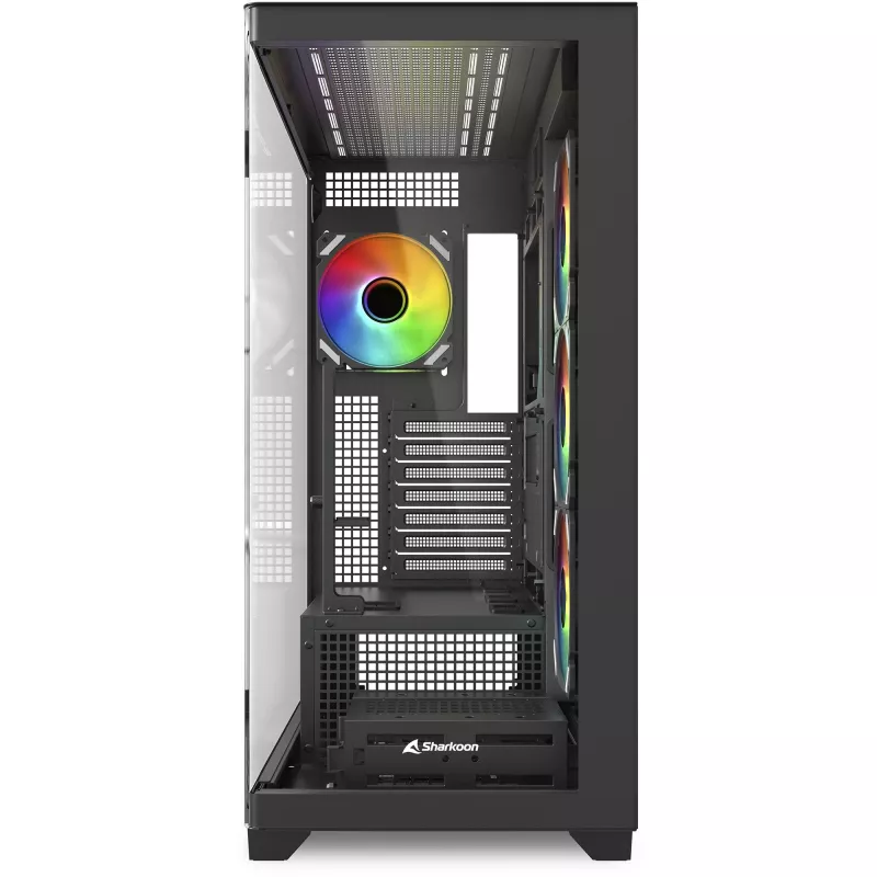 ELITE SHARK CA500, caixa torre preto, 2x vidro temperado