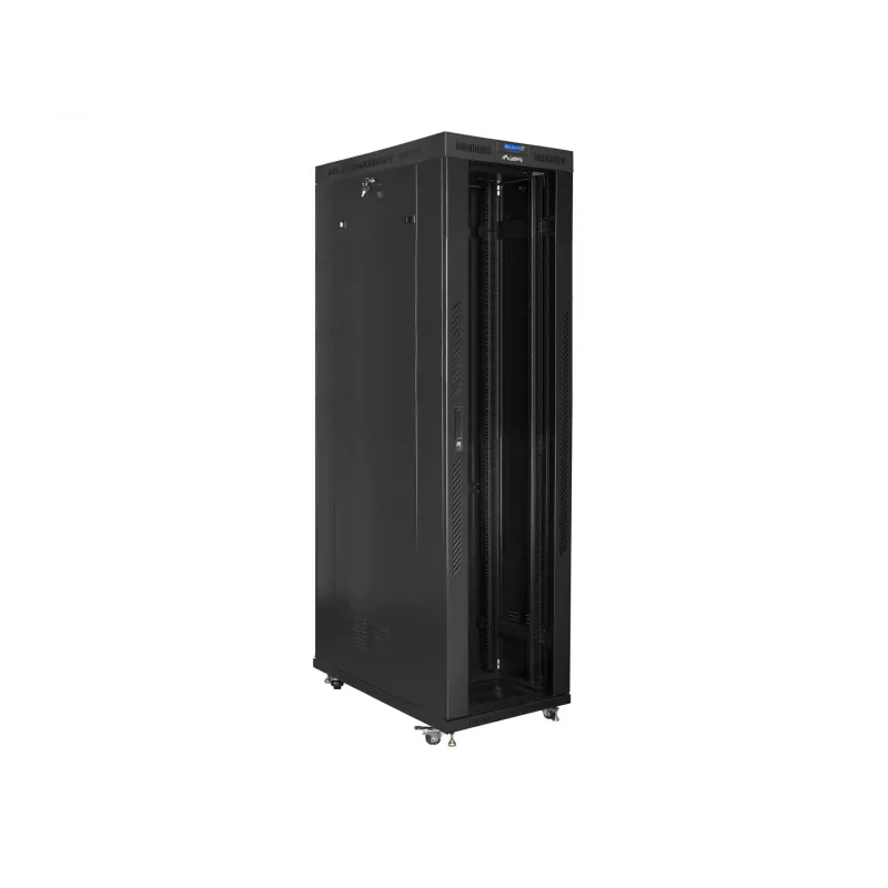 Armário rack 19 polegadas LANBERG FF01-8247-12BL, 47U, 800x1200 mm, porta frontal em vidro