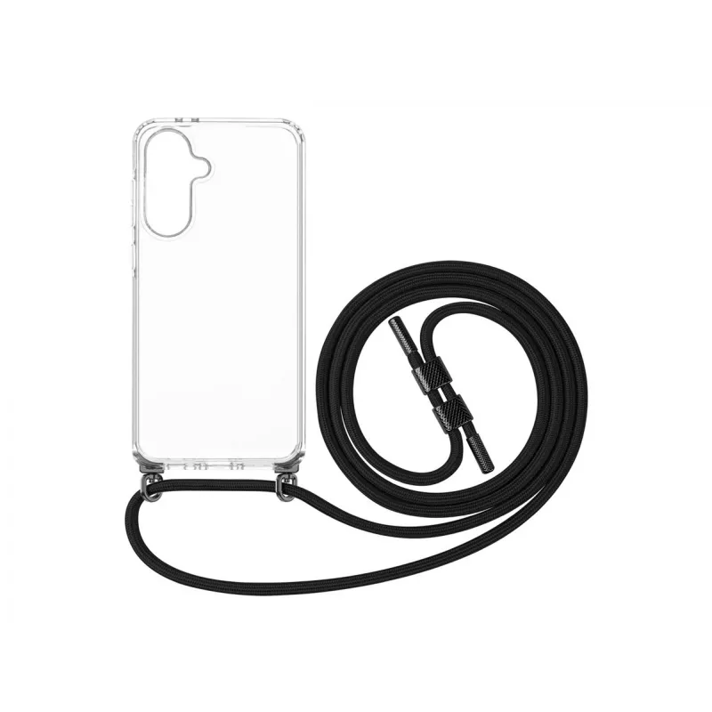 Capa para telemóvel FIXED para Samsung Galaxy A36 5G — Fixed Pure Neck Case TPU, Preto, com alça de transporte compatível
