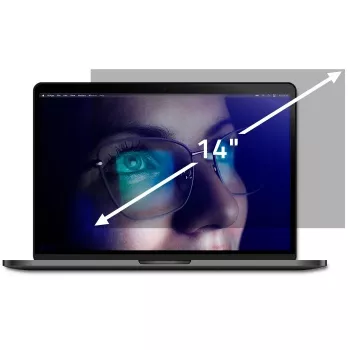 Filtro de privacidade RGPD Qoltec 14 polegadas 16:9 (12.20, 16:9), película protetora para portátil