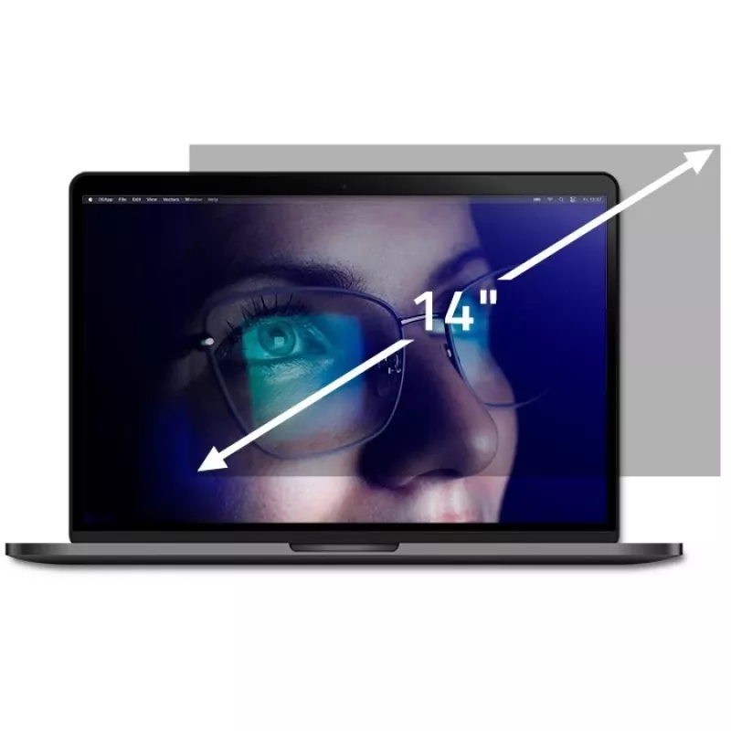 Qoltec 51051 filtro de privacidade RGPD para portátil, 14 polegadas, 16:9
