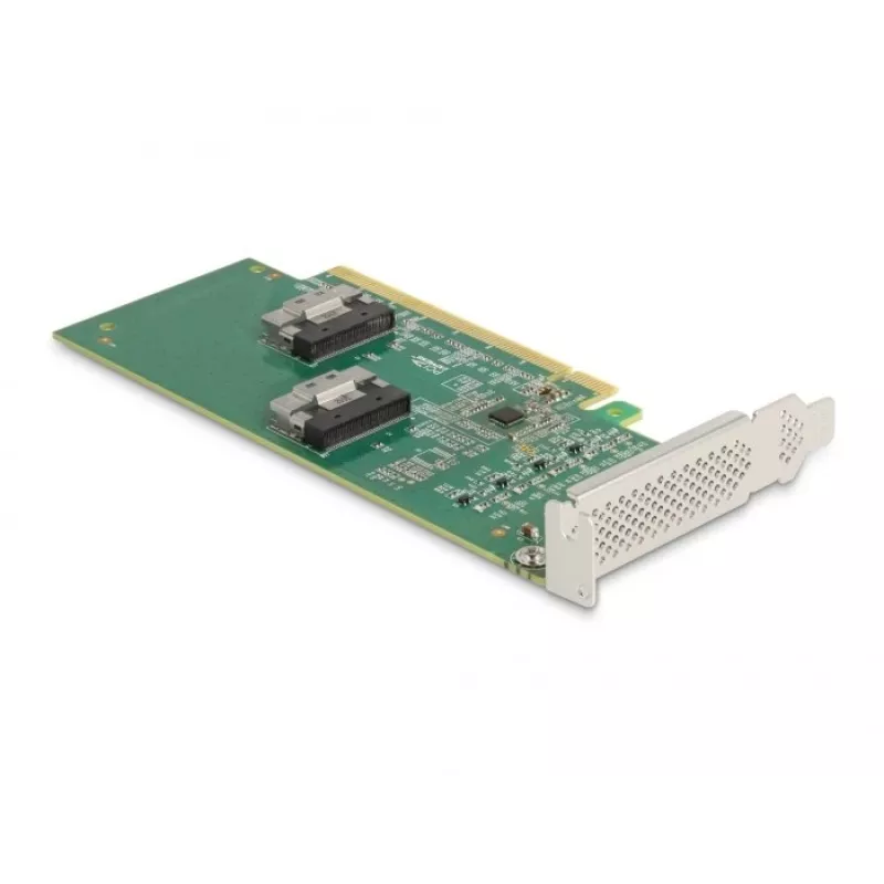 DeLOCK PCI Express 4.0 x16 placa para 4 x SFF-8639 NVMe - Bifurcation - fator de forma Low Profile