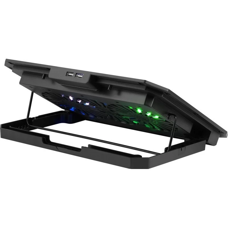 Base de arrefecimento para portátil DEFENDER NS-510 com 2 ventoinhas, 2 portas USB e iluminação RGB