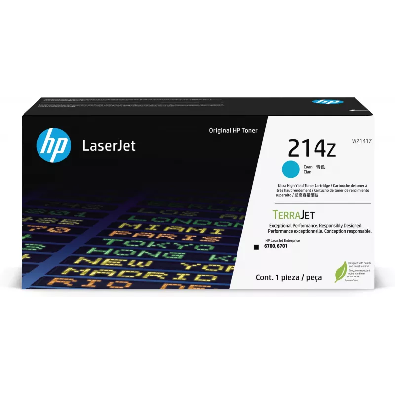 Cartucho de toner original HP 214Z ciano de ultra alto rendimento LaserJet