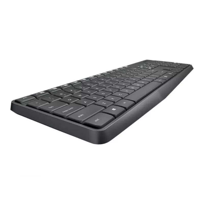 Logitech MK235 conjunto de teclado e rato sem fios durável em cinzento