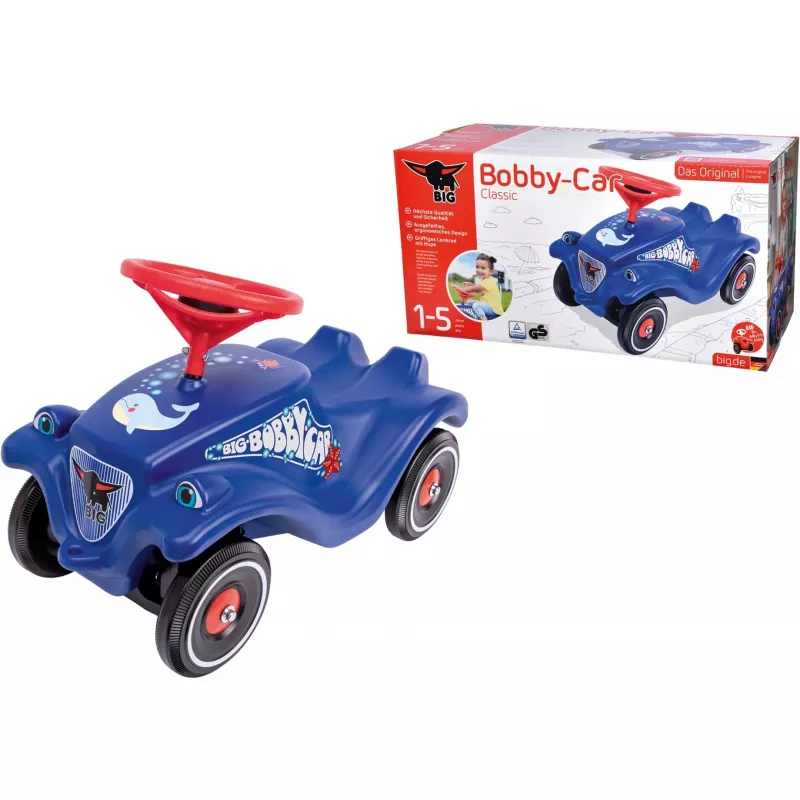 Carro de passeio Simba-Dickie BIG Bobby-Car, propulsão por empurrão, idade 1–5, 4 rodas, azul/vermelho