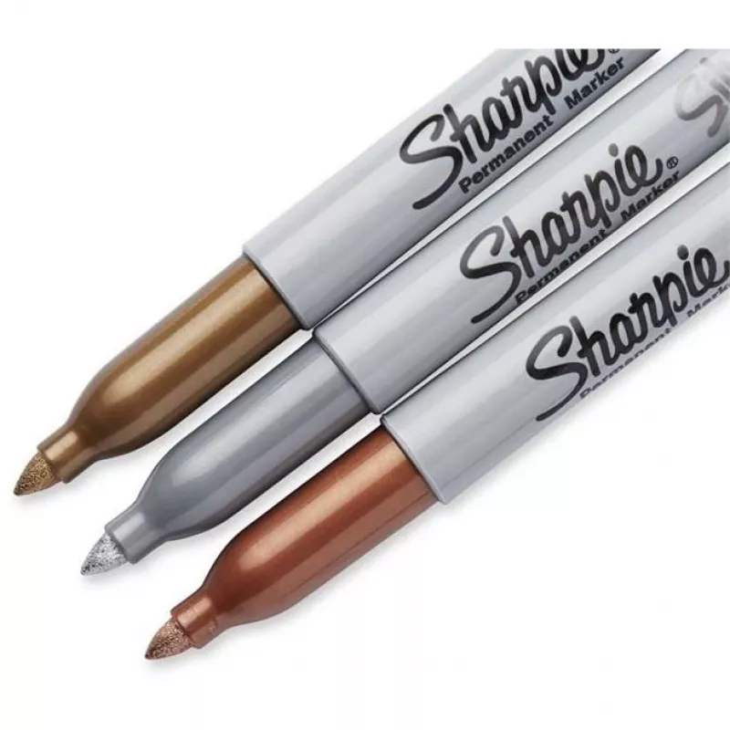 Marcador ponta fina Sharpie 1986006 Bronze Ouro Prata