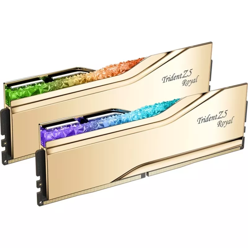 DIMM 32 GB DDR5-6000, memória dourada, F5-6000J2836G16GX2-TR5G, Trident Z5 Royal RGB, INTEL XMP