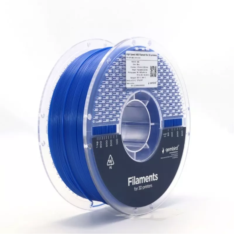 Filamento GEMBIRD ABS 1,75 mm 1 kg — Azul para impressão 3D