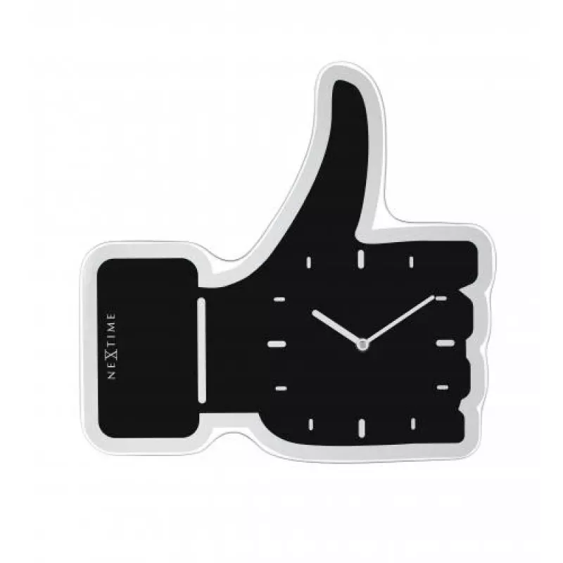 NeXtime Relógio de parede 3072zw Thumbs up, 40,5x41 cm, parede, preto/prateado