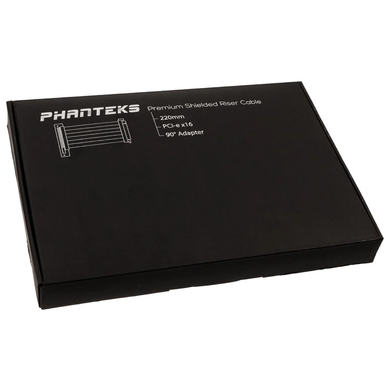 Cabo ribbon riser PHANTEKS PCIe x16, 90 Graus, 22 cm – preto