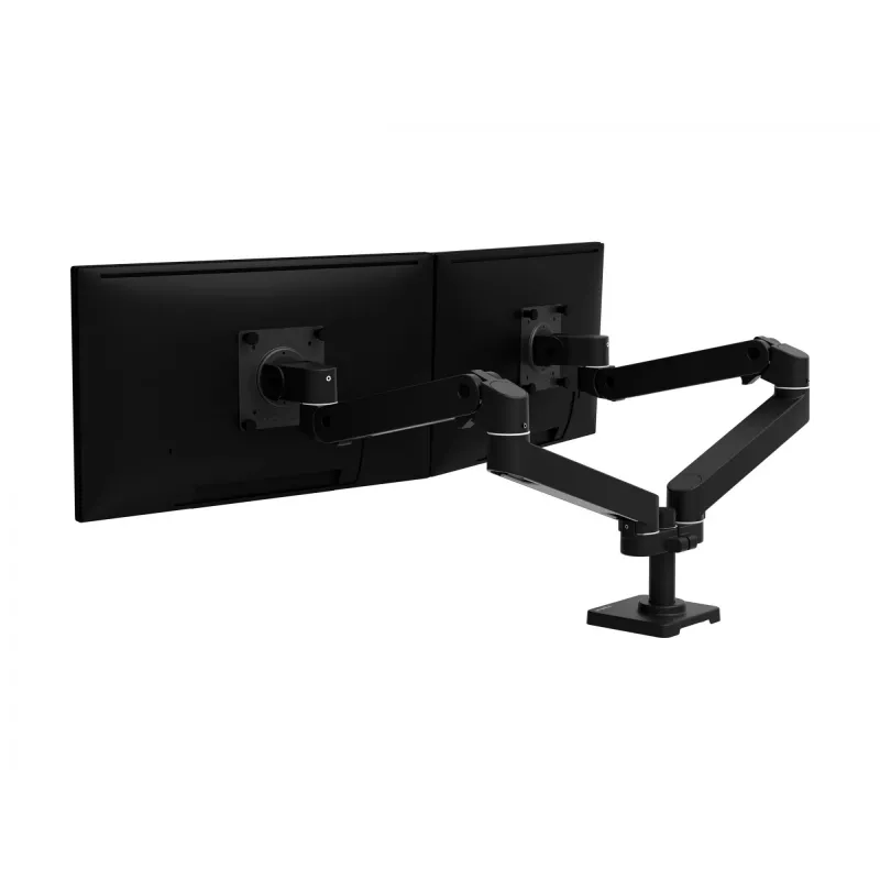 Ergotron LX Pro - kit de montagem (braço duplo) - modular - para 2 ecrãs LCD - lado a lado - alumínio - preto - tamanho do ecrã: até 68,6 cm (até 27 polegadas) (45-686-292)