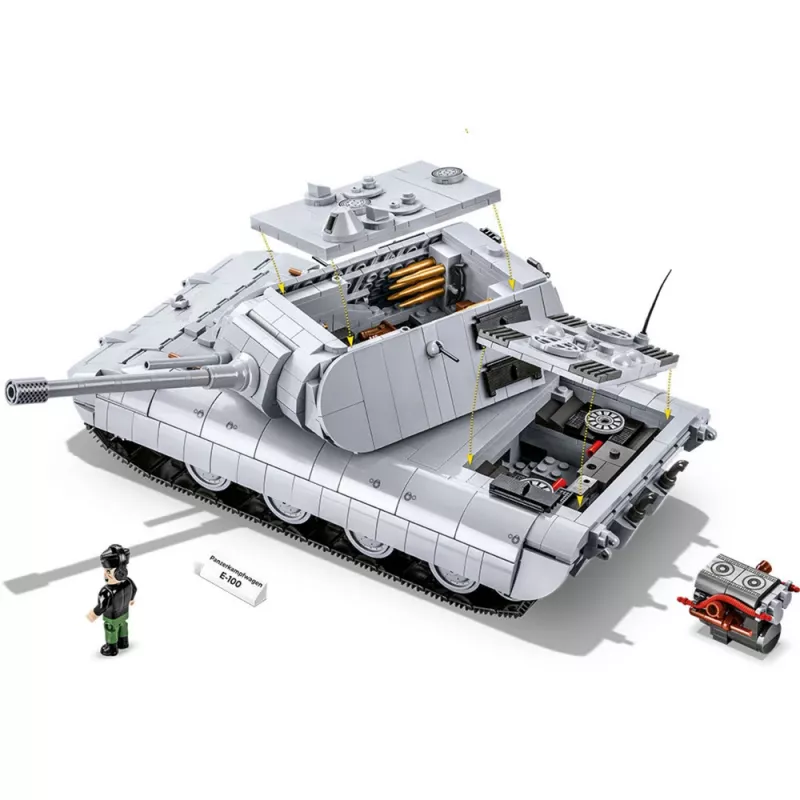 Conjunto de construção COBI Panzerkampfwagen E-100 Segunda Guerra Mundial 1511 peças