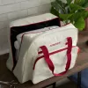 Mala de transporte SINGER 25010000204 para arrumação de máquinas de costura portáteis, creme e vermelho, leve com pega