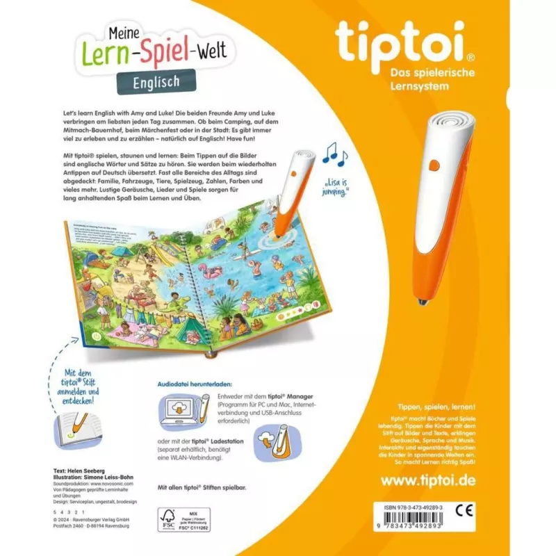 tiptoi O meu mundo de aprendizagem e jogo: Inglês, livro educativo