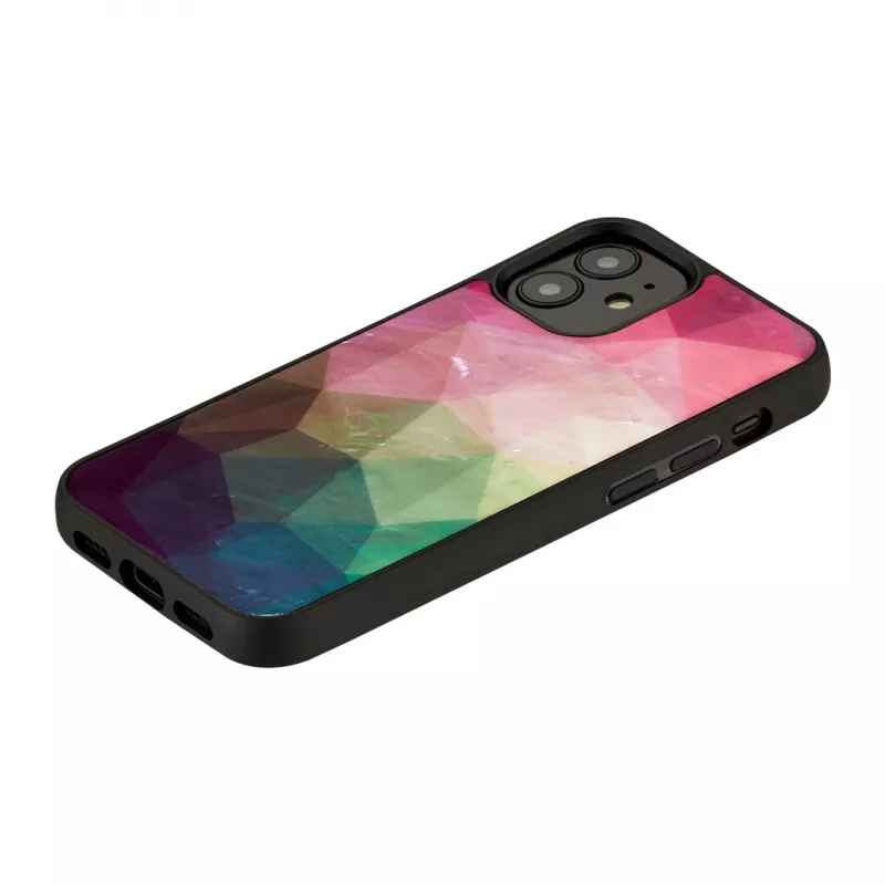 Capa de proteção iKins para Apple iPhone 12 mini – design flores aquáticas, preto