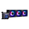 Refrigeração líquida all-in-one MSI MAG Coreliquid A15 360 — 3 ventoinhas de 120 mm, radiador 394 x 120 x 27 mm, bomba 5V, RGB, compatível com LGA 1851