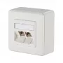 METZ CONNECT BTR E-DAT Módulo 8/8(8) AP - Tomada de parede - RJ-45 X 2 - Branco puro, RAL 9010 (1309120002-E)