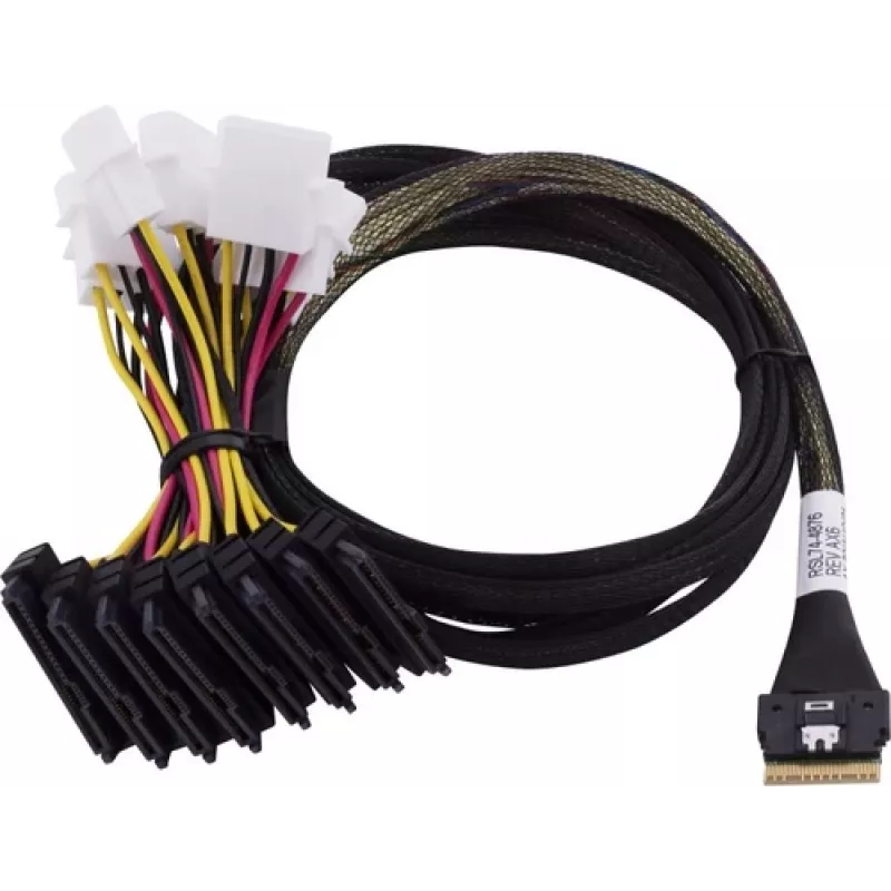 Cabo Adaptec 1x SFF8654 x8 -> SFF8639 8xU.3 interno 0,8 m SlimSAS - 8SFF-8639 x1 and3 Tri-Mode SAS/SATA/NVMe