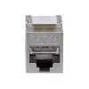 Keystone Jack Cat.6A blindado fino, EQUIP 767223, sem ferramentas, RJ-45, plano, prateado, 8 unid.