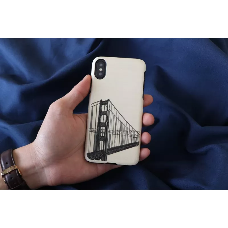 Capa para telemóvel man and wood para iPhone X/XS, design Handbrücken, preto